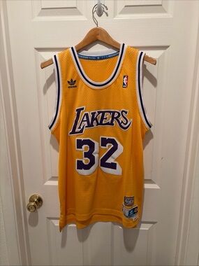 Adidas Lakers Gold and Purple Basketball Jersey